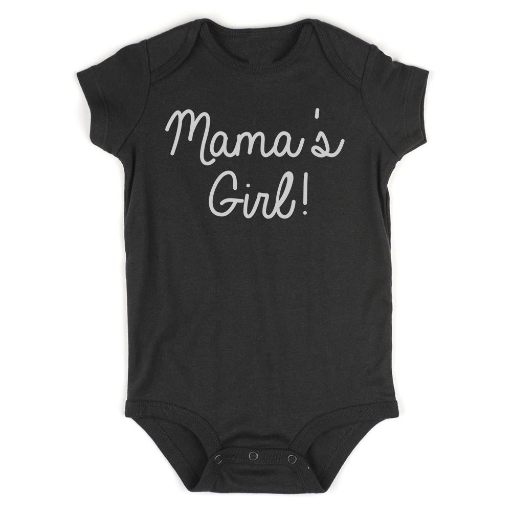 Mamas Girl Script Infant Baby Girls Bodysuit Black