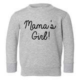 Mamas Girl Script Toddler Girls Crewneck Sweatshirt Grey