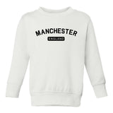 Manchester England Arch Toddler Boys Crewneck Sweatshirt White