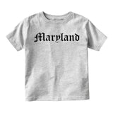 Maryland State Old English Infant Baby Boys Short Sleeve T-Shirt Grey