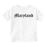 Maryland State Old English Infant Baby Boys Short Sleeve T-Shirt White