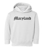Maryland State Old English Toddler Boys Pullover Hoodie White