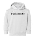 Massachusetts State Old English Toddler Boys Pullover Hoodie White