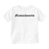 Massachusetts State Old English Toddler Boys Short Sleeve T-Shirt White
