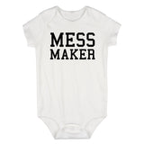Mess Maker Funny Infant Baby Boys Bodysuit White
