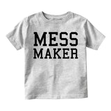 Mess Maker Funny Toddler Boys Short Sleeve T-Shirt Grey