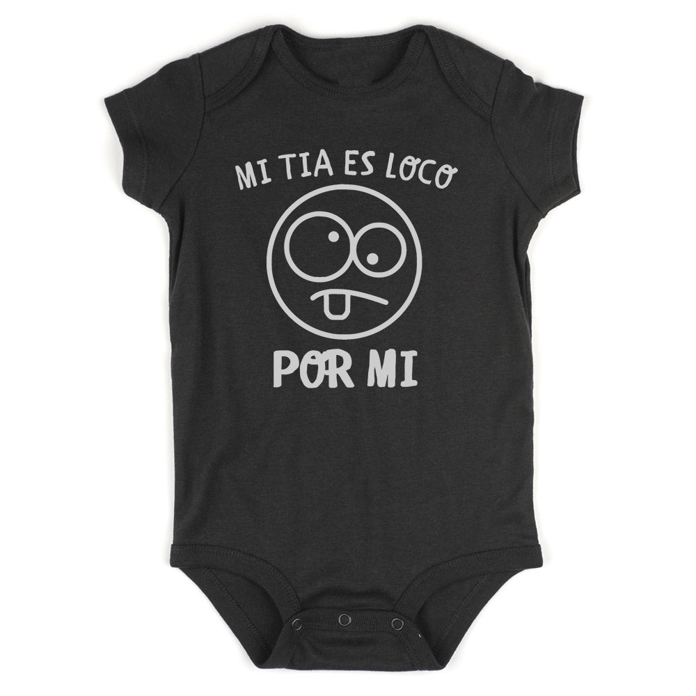 Mi Tia Es Loco Por Mi Baby Bodysuit One Piece Black