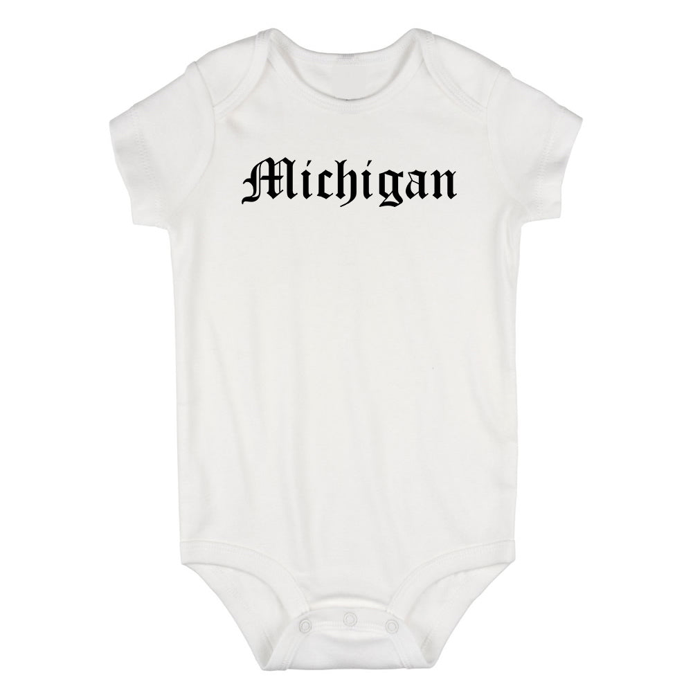 Michigan State Old English Infant Baby Boys Bodysuit White
