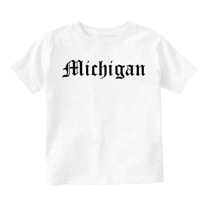 Michigan State Old English Infant Baby Boys Short Sleeve T-Shirt White