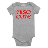 Miso Cute Baby Bodysuit One Piece Grey