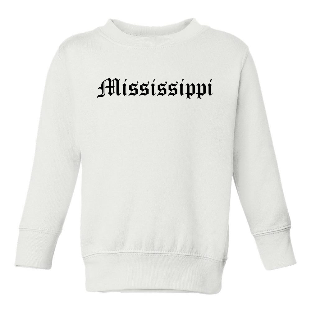 Mississippi State Old English Toddler Boys Crewneck Sweatshirt White
