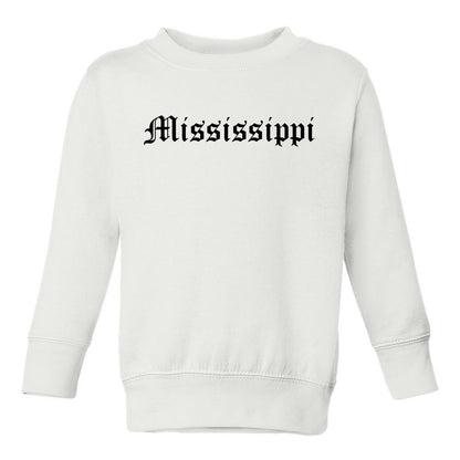 Mississippi State Old English Toddler Boys Crewneck Sweatshirt White