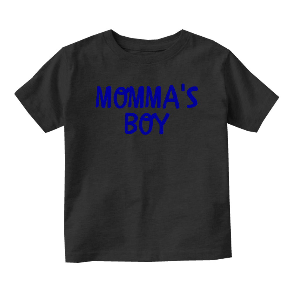 Momma's Boy Blue Baby Toddler Short Sleeve T-Shirt Black