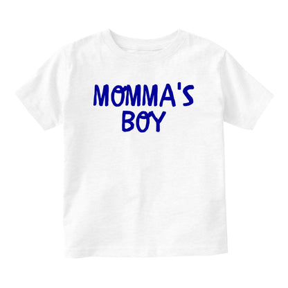 Momma's Boy Blue Baby Toddler Short Sleeve T-Shirt White