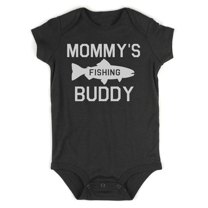 Mommys Fishing Buddy Infant Baby Boys Bodysuit Black