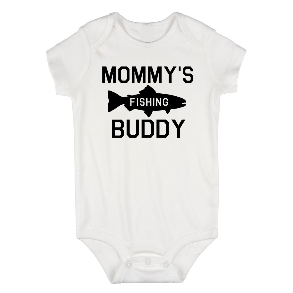 Mommys Fishing Buddy Infant Baby Boys Bodysuit White