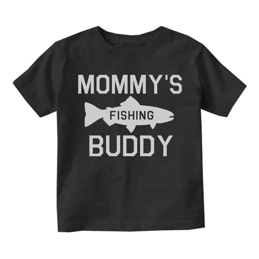 Mommys Fishing Buddy Infant Baby Boys Short Sleeve T-Shirt Black