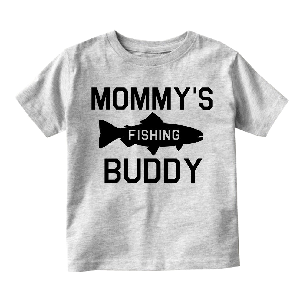 Mommys Fishing Buddy Infant Baby Boys Short Sleeve T-Shirt Grey