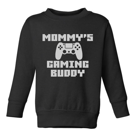 Mommys Gaming Buddy Controller Toddler Boys Crewneck Sweatshirt Black
