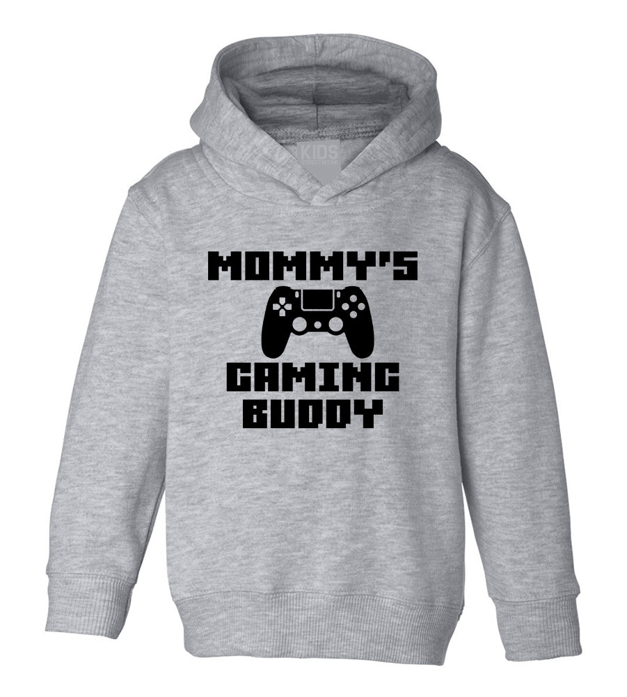 Mommys Gaming Buddy Controller Toddler Boys Pullover Hoodie Grey