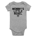 Mommys Little Rebel Emoji Infant Baby Boys Bodysuit Grey