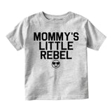 Mommys Little Rebel Emoji Infant Baby Boys Short Sleeve T-Shirt Grey