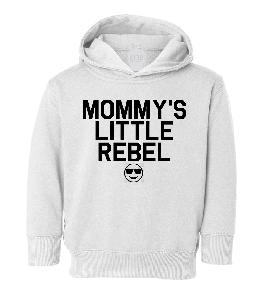 Mommys Little Rebel Emoji Toddler Boys Pullover Hoodie White