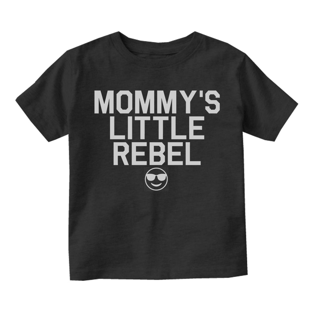 Mommys Little Rebel Emoji Toddler Boys Short Sleeve T-Shirt Black