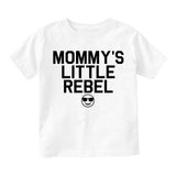 Mommys Little Rebel Emoji Toddler Boys Short Sleeve T-Shirt White