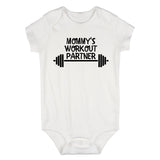 Mommys Workout Partner Baby Bodysuit One Piece White