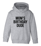 Moms Birthday Dude Toddler Boys Pullover Hoodie Grey