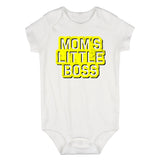 Moms Little Boss Vintage Infant Baby Boys Bodysuit White