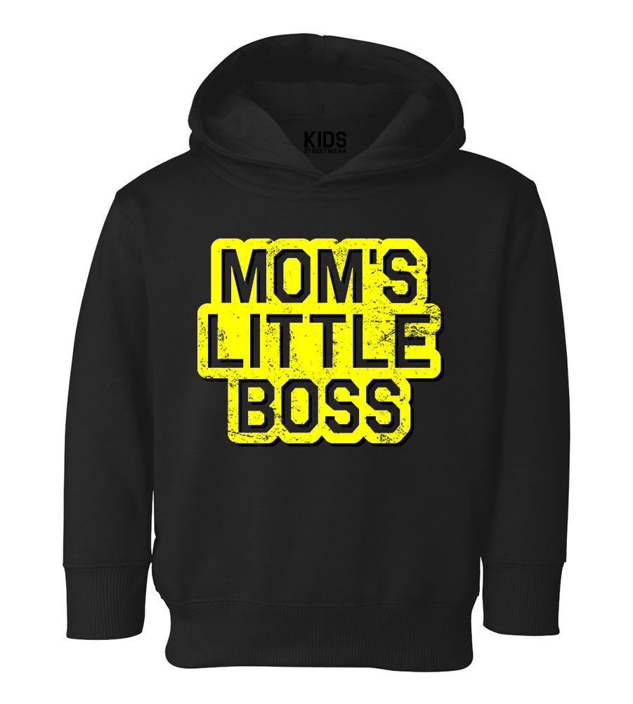 Moms Little Boss Vintage Toddler Boys Pullover Hoodie Black
