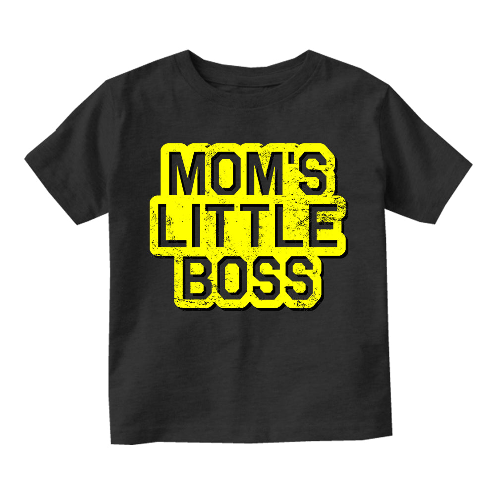 Moms Little Boss Vintage Toddler Boys Short Sleeve T-Shirt Black