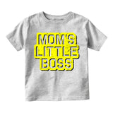 Moms Little Boss Vintage Toddler Boys Short Sleeve T-Shirt Grey