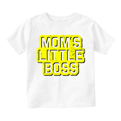 Moms Little Boss Vintage Toddler Boys Short Sleeve T-Shirt White