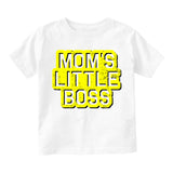 Moms Little Boss Vintage Toddler Boys Short Sleeve T-Shirt White
