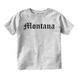 Montana State Old English Toddler Boys Short Sleeve T-Shirt Grey