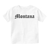Montana State Old English Toddler Boys Short Sleeve T-Shirt White