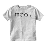 Moo Cow Sound Baby Toddler Short Sleeve T-Shirt Grey