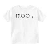 Moo Cow Sound Baby Toddler Short Sleeve T-Shirt White