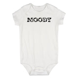 Moody Cow Print Infant Baby Boys Bodysuit White