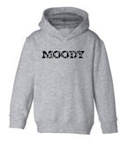 Moody Cow Print Toddler Boys Pullover Hoodie Grey