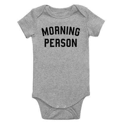 Morning Person Funny Infant Baby Boys Bodysuit Grey