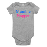 Mumble Napper Funny Rapper Baby Bodysuit One Piece Grey