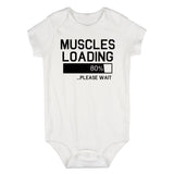 Muscles Loading Please Wait Gym Infant Baby Boys Bodysuit White