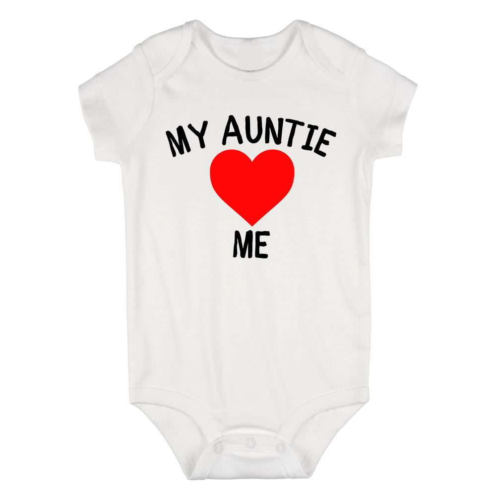 My Auntie Loves Me Baby Bodysuit One Piece White