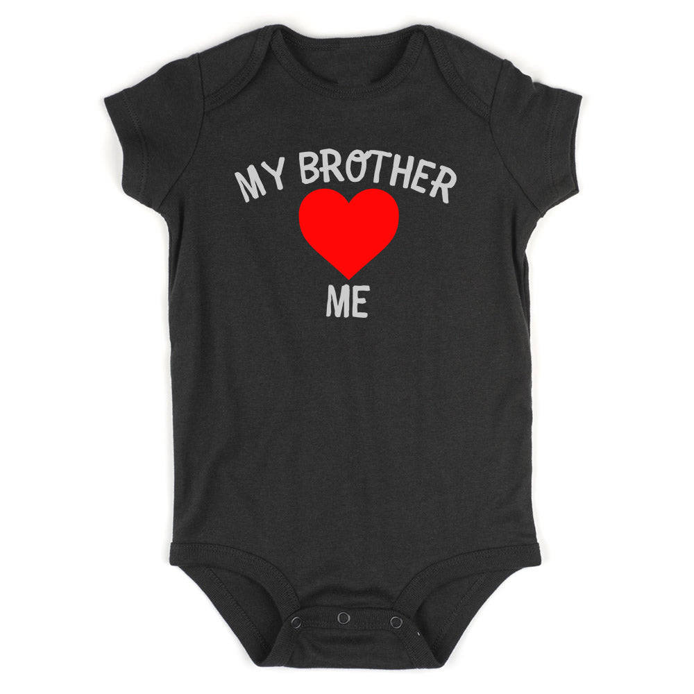 My Brother Loves Me Baby Bodysuit One Piece Black