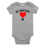 My Brother Loves Me Baby Bodysuit One Piece Grey