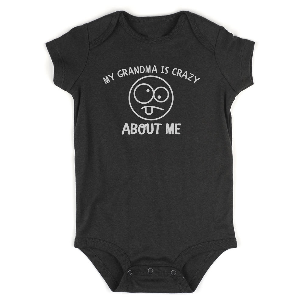 My Grandma Is Crazy About Me Baby Bodysuit One Piece Black